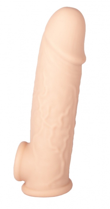 Телесная удлиняющая насадка с отверстием для мошонки - 18,5 см. - Feelin - в Люберцах купить с доставкой