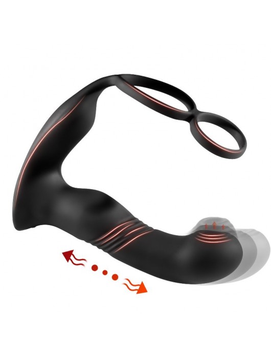 Черный вибромассажер простаты с эффектом фингеринга - 16 см. - Secwell - в Люберцах купить с доставкой