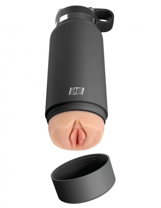 Серый мастурбатор в виде бутылки F*ck Flask - Pipedream - в Люберцах купить с доставкой