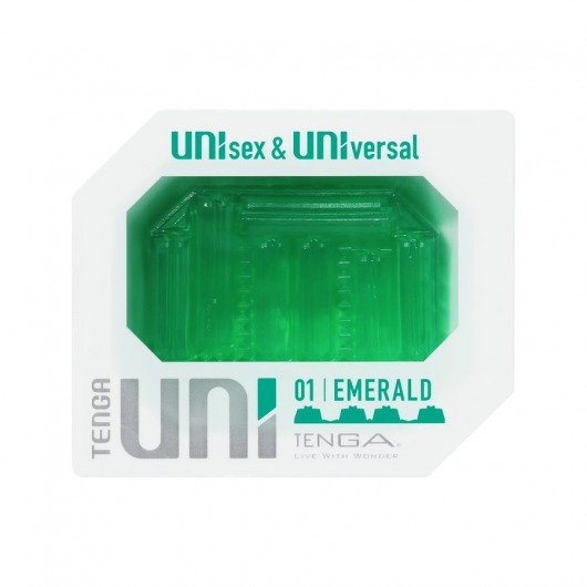 Зеленый мастурбатор-стимулятор Tenga Uni Emerald - Tenga - в Люберцах купить с доставкой
