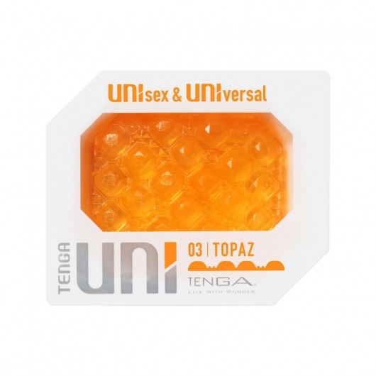 Оранжевый мастурбатор-стимулятор Tenga Uni Topaz - Tenga - в Люберцах купить с доставкой