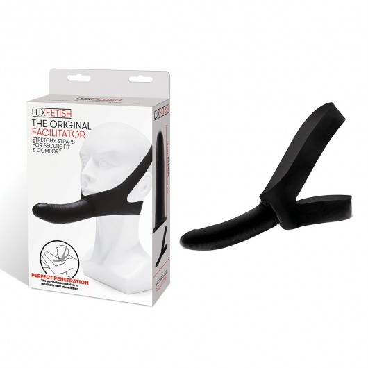 Черный фаллоимитатор с креплением на лицо The Original Facilitator - 14 см. - Lux Fetish - купить с доставкой в Люберцах