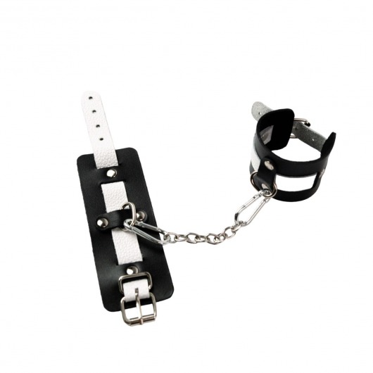 Черно-белые кожаные оковы - Crazy Handmade - купить с доставкой в Люберцах