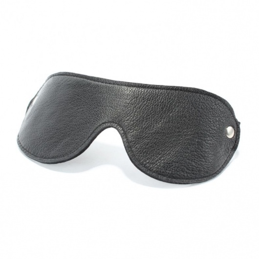 Черная кожаная маска на глаза - БДСМ Арсенал - купить с доставкой в Люберцах