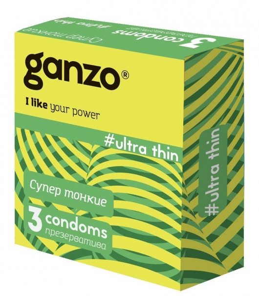 Ультратонкие презервативы Ganzo Ultra thin - 3 шт. - Ganzo - купить с доставкой в Люберцах