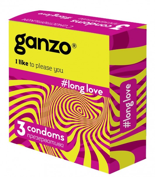 Презервативы с анестетиком для продления удовольствия Ganzo Long Love - 3 шт. - Ganzo - купить с доставкой в Люберцах