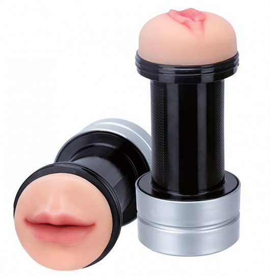 Двусторонний мастурбатор REALSTUFF 2 IN 1 HUMMER MOUTH   VAGINA - ротик и вагина - Dream Toys - в Люберцах купить с доставкой