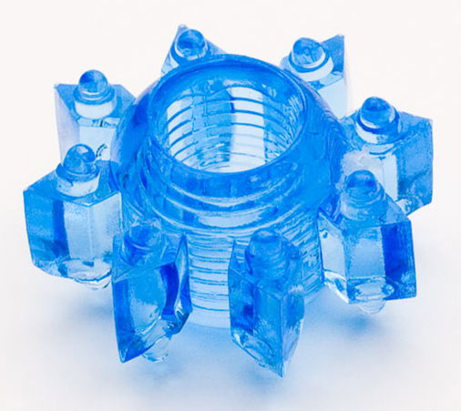 Голубая гелевая насадка-звезда - Toyfa Basic - в Люберцах купить с доставкой