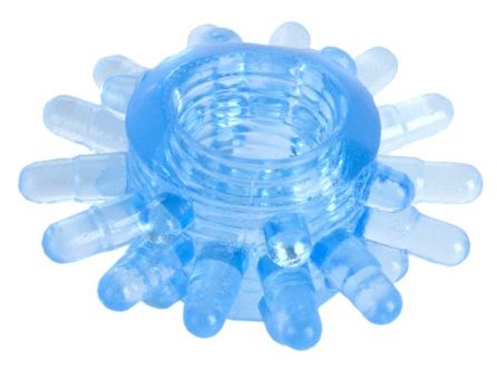 Голубая гелевая насадка с шипиками - Toyfa Basic - в Люберцах купить с доставкой