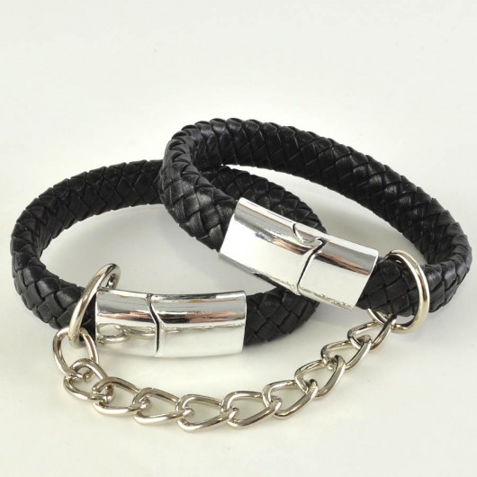 Черные наручники среднего размера «Вояж» - Sitabella - купить с доставкой в Люберцах