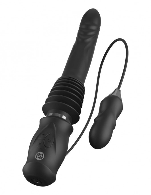 Черный автоматический вибромассажер с вибропулей Ultimate Silicone Thruster - Pipedream - купить с доставкой в Люберцах