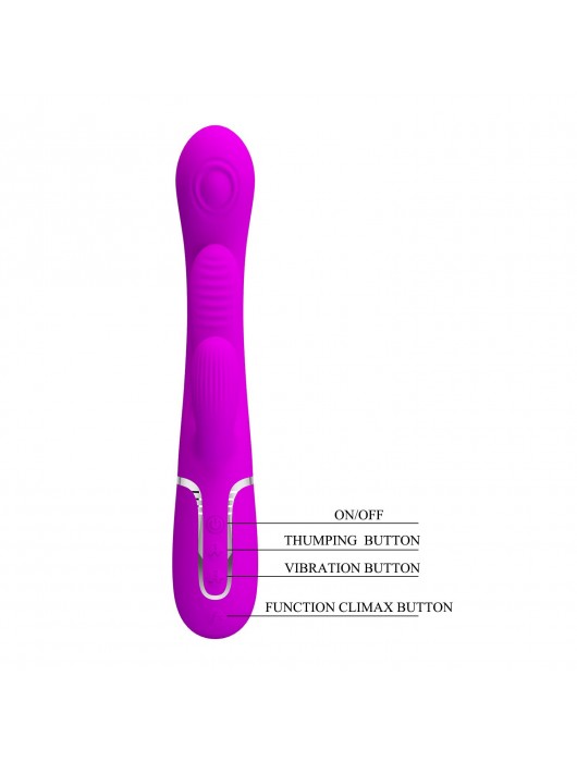 Лиловый мультифункциональный вибратор Shania - 22,2 см. - Baile