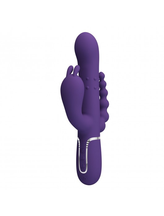 Фиолетовый вибратор для тройной стимуляции Cammy - 22,2 см. - Baile