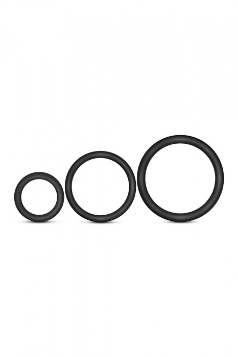 Набор из 3 черных эрекционных колец Cock Ring Set - Blush Novelties - в Люберцах купить с доставкой
