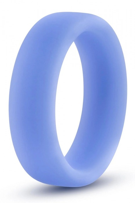 Голубое люминесцентное кольцо Silicone Glo Cock Ring - Blush Novelties - в Люберцах купить с доставкой