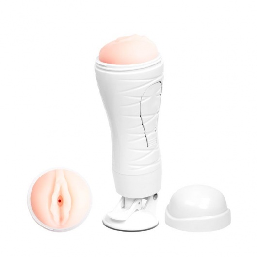 Мастурбатор-вагина Flora White с присоской и 12 режимами вибрации - Baile - в Люберцах купить с доставкой