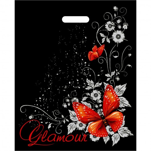 Черный пакет Glamour с вырубной ручкой (38х47 см) - Сима-Ленд - купить с доставкой в Люберцах