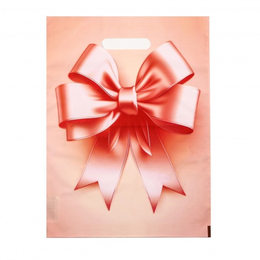 Пакет с принтом в виде банта с вырубной ручкой (30х40 см) - Сима-Ленд - купить с доставкой в Люберцах