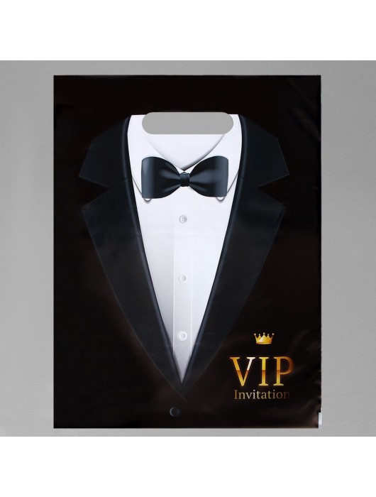 Пакет «Смокинг VIP» полиэтиленовый с вырубной ручкой (30х40 см) - UPAK LAND - купить с доставкой в Люберцах