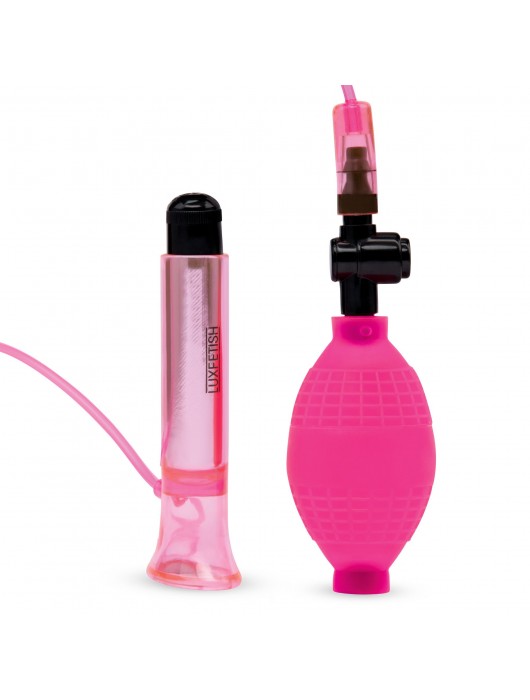 Розовый вакуумный стимулятор для клитора с вибрацией Vibrating Clitoral Pump with Quick Release - Lux Fetish