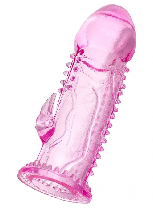 Розовая насадка на пенис с шипиками и коготком - 13,5 см. - A-toys - в Люберцах купить с доставкой