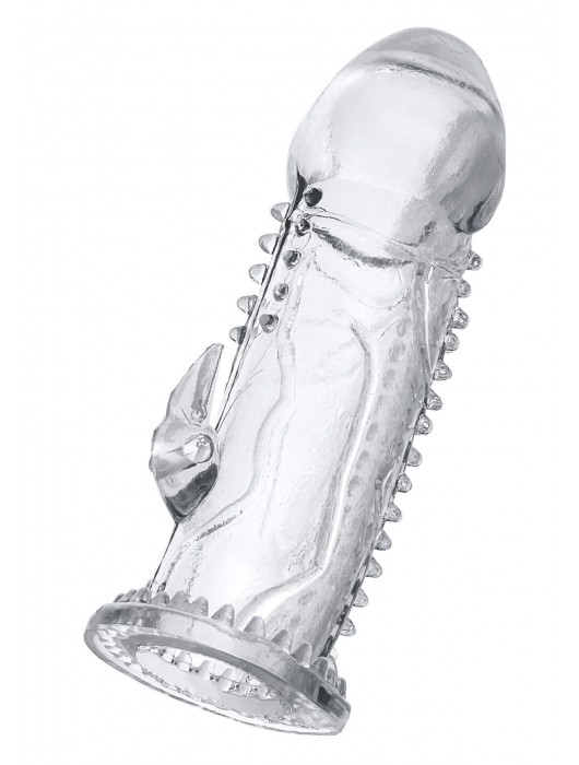 Прозрачная насадка на пенис с шипиками и коготком - 13,5 см. - A-toys - в Люберцах купить с доставкой
