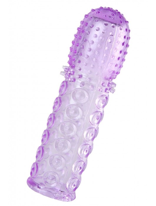 Фиолетовая рельефная насадка на пенис - 13,5 см. - A-toys - в Люберцах купить с доставкой