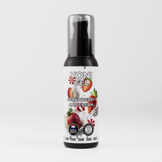 Лубрикант для орального секса SGAN со вкусом клубники со сливками - 100 мл. - SGAN - купить с доставкой в Люберцах