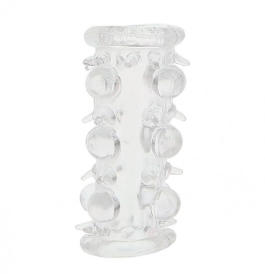 Прозрачная насадка на пенис с шипами и бугорками JELLY JOY LUST CLUSTER CLEAR - Dream Toys - в Люберцах купить с доставкой