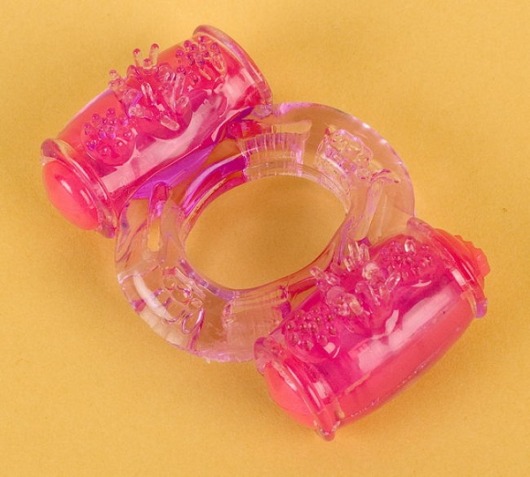 Фиолетовое виброкольцо с двумя вибропульками - Toyfa Basic - в Люберцах купить с доставкой