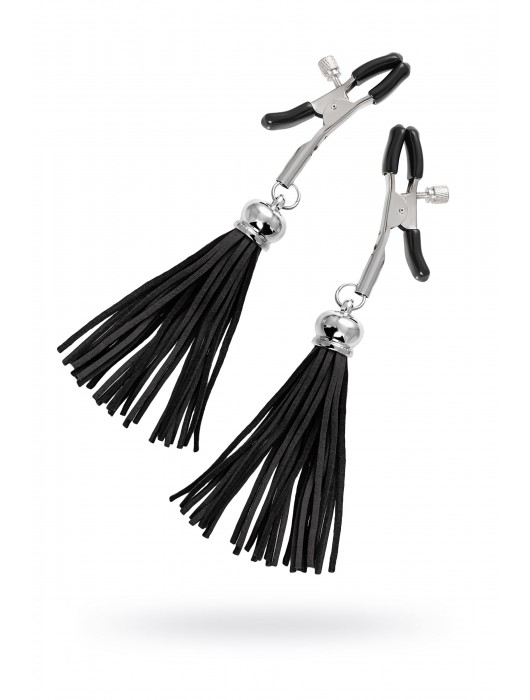 Зажимы на соски «Прищепки» с черными кисточками из замши - Pecado - купить с доставкой в Люберцах