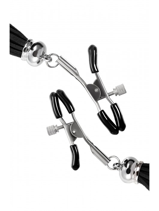 Зажимы на соски «Прищепки» с черными кисточками из замши - Pecado - купить с доставкой в Люберцах