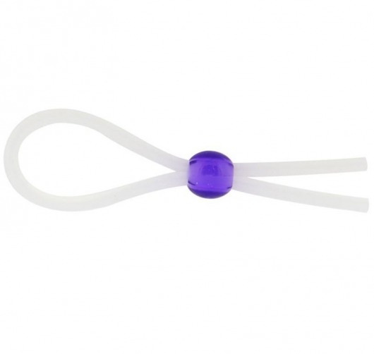 Прозрачное лассо с фиолетовой бусиной SILICONE COCK RING WITH BEAD LAVENDER - NMC - в Люберцах купить с доставкой