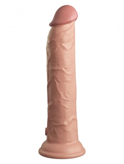 Телесный вибратор-реалистик на присоске 9’’ Vibrating Silicone Dual Density Cock - 24,8 см. - Pipedream