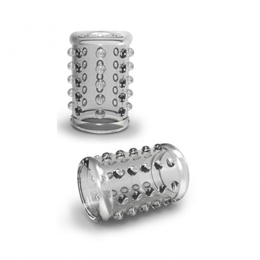 Прозрачная насадка на пенис с шишечками STAY HARD COCK SLEEVE 02 CLEAR - Blush Novelties - в Люберцах купить с доставкой