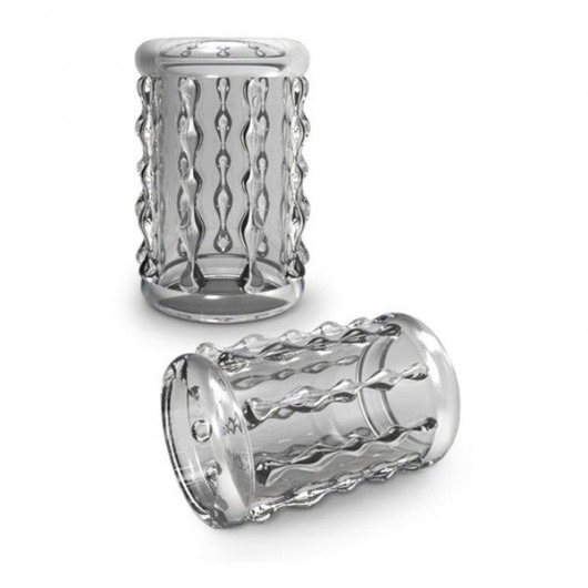 Прозрачная насадка с бороздками STAY HARD COCK SLEEVE 04 CLEAR - Blush Novelties - в Люберцах купить с доставкой