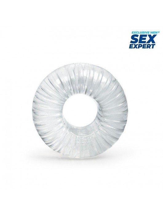 Прозрачное эрекционное кольцо с ребрышками - Sex Expert - в Люберцах купить с доставкой