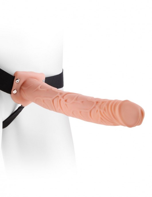 Фаллопротез телесного цвета Hollow Strap-On - 29 см. - Pipedream - купить с доставкой в Люберцах