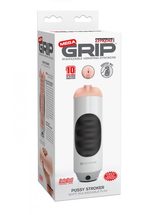 Мастурбатор-вагина Extreme Toyz Mega Grip Vibrating Stroker Mouth - Pipedream - в Люберцах купить с доставкой