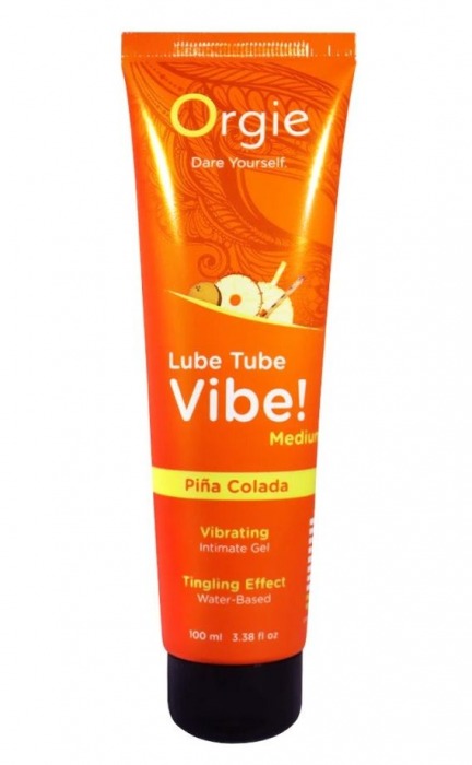 Гель с эффектом вибрации Lube Tube Vibe Medium Pina Colada - 100 мл. - ORGIE - купить с доставкой в Люберцах