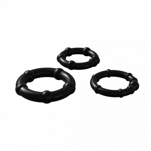 Набор из 3 черных эрекционных колец Babooom Ring Set - Adrien Lastic - в Люберцах купить с доставкой