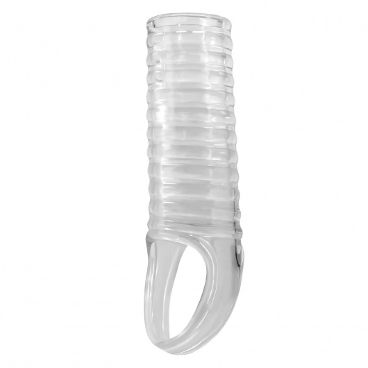 Прозрачная насадка на пенис с ребрышками и подхватом мошонки - Baile - в Люберцах купить с доставкой