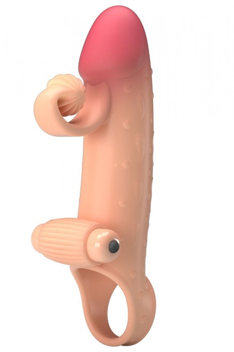 Телесная вибронасадка на пенис с подхватом мошонки - 20 см. - Baile - в Люберцах купить с доставкой