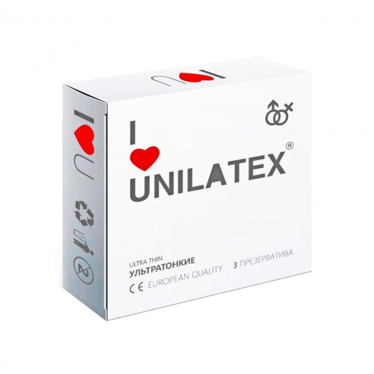Ультратонкие презервативы Unilatex Ultra Thin - 3 шт. - Unilatex - купить с доставкой в Люберцах