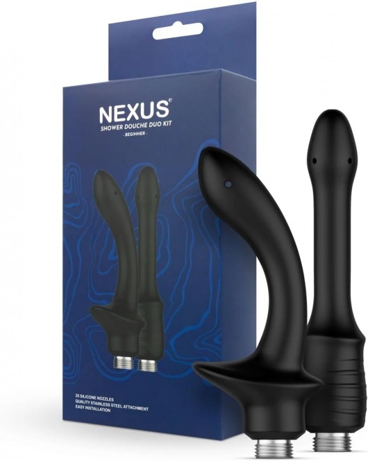 Набор из 2 насадок для анального душа Shower Douche Duo Kit Beginner - Nexus Range - купить с доставкой в Люберцах