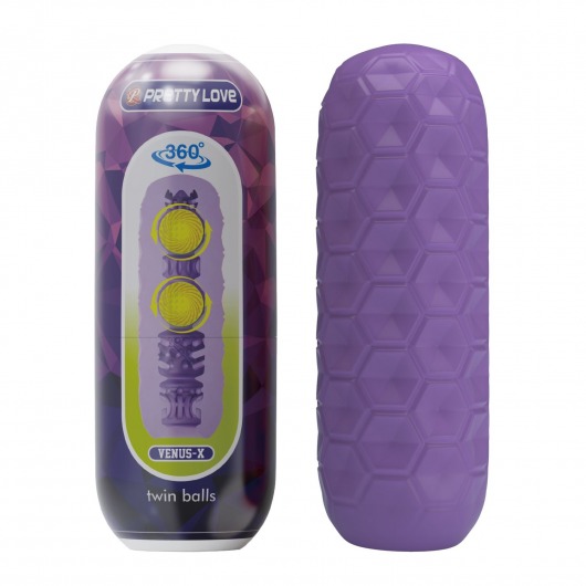 Фиолетовый мастурбатор Venus-X Twin balls - Baile - в Люберцах купить с доставкой