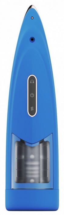 Синий мастурбатор с ротацией и аудиосопровождением - Secwell - в Люберцах купить с доставкой