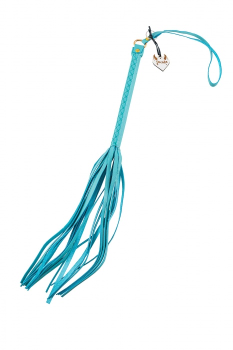 Голубая кожаная плеть - 50 см. - Pecado - купить с доставкой в Люберцах