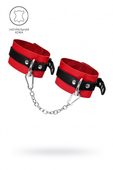 Красно-черные мягкие оковы с одним ремешком и люверсами - Pecado - купить с доставкой в Люберцах