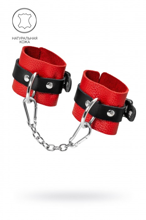 Красно-черные мягкие наручники с одним ремешком с люверсами - Pecado - купить с доставкой в Люберцах